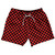 Red & Black Checkerboard 5" Swim Shorts Made in USA-Red & Black