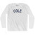 COLE Adult Cotton Long Sleeve T-shirt - White