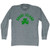 Rhode Island State Shamrock Tri-Blend Long Sleeve T-shirt - Athletic Grey
