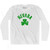 Nevada State Shamrock Cotton Long Sleeve T-shirt - White