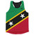 Saint Kitts and Nevis Country Flag Running Tank Top Racerback Track and Cross Country Singlet Jersey Made In USA - Red Yellow Green