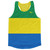 Gabon Country Flag Running Tank Top Racerback Track and Cross Country Singlet Jersey Made In USA - Green Blue Yellow