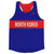 North Korea Country Finish Line Running Tank Top Racerback Track and Cross Country Singlet Jersey Made In USA - Blue Red