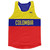 Colombia Country Finish Line Running Tank Top Racerback Track and Cross Country Singlet Jersey Made In USA-Yellow blue Red
