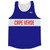 Cape Verde Country Finish Line Running Tank Top Racerback Track and Cross Country Singlet Jersey Made In USA - Blue White