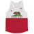 California State Flag Running Tank Top Racerback Track and Cross Country Singlet Jersey Made In USA-White & Red California State Flag Running Tank Top Racerback Track and Cross Country Singlet Jersey Made In USA-White & Red