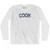 COOK Adult Cotton Long Sleeve T-shirt - White