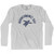 Guantanamo Bay Beach Sea Turtle Adult Cotton Long Sleeve T-shirt - Grey Heather