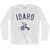 Idaho State Tricycle Adult Cotton Long Sleeve T-shirt - White