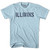 Illinois State Stencil Adult Cotton T-shirt - Light Blue
