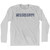 Mississippi State Stencil Adult Cotton Long Sleeve T-shirt - Grey Heather