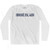Rhode State Stencil Adult Cotton Long Sleeve T-shirt - White