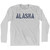 Alaska State Stencil Adult Cotton Long Sleeve T-shirt - Grey Heather