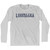Louisiana State Stencil Adult Cotton Long Sleeve T-shirt - Grey Heather