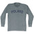 Poland Vintage Long Sleeve T-shirt - Athletic Grey
