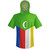 Comoros Country Flag Sports Hoodie - Green White Red