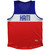 Haiti Country Finish Line Sport Tank Top Made In USA - Red Blue