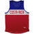 Costa Rica Country Finish Line Sport Tank Top Made In USA-Red Blue Costa Rica Country Finish Line Sport Tank Top Made In USA-Red Blue