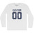 Custom Name And Number Adult Cotton Long Sleeve T-shirt - White