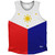 Philippines Country Flag Athletic Tank Top Made in USA - White Blue