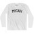 Micah Adult Cotton Long Sleeve T-shirt - White
