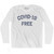 Covid-19 Free Adult Cotton Long Sleeve T-shirt - White