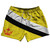 Brunei Country Flag 5" Swim Shorts Made in USA-Yellow Black