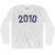 2010 Year Celebration Adult Cotton Long Sleeve T-shirt - White
