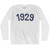 1929 Year Celebration Adult Cotton Long Sleeve T-shirt - White