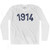 1914 Year Celebration Adult Cotton Long Sleeve T-shirt - White