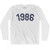 1986 Year Celebration Adult Cotton Long Sleeve T-shirt - White