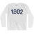 1902 Year Celebration Adult Cotton Long Sleeve T-shirt - White