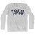 1940 Year Celebration Adult Cotton Long Sleeve T-shirt - Grey Heather