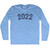 2022 Year Celebration Adult Tri-Blend Long Sleeve T-shirt - Athletic Blue