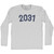 2031 Year Celebration Adult Cotton Long Sleeve T-shirt - Grey Heather