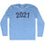 2021 Year Celebration Adult Tri-Blend Long Sleeve T-shirt - Athletic Blue