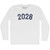 2028 Year Celebration Adult Cotton Long Sleeve T-shirt - White