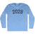 2029 Year Celebration Adult Tri-Blend Long Sleeve T-shirt - Athletic Blue