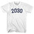 2030 Year Celebration Adult Cotton T-shirt - White