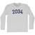 2034 Year Celebration Adult Cotton Long Sleeve T-shirt - Grey Heather