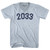 2033 Year Celebration Adult Tri-Blend V-neck T-shirt - Athletic White