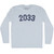 2033 Year Celebration Adult Tri-Blend Long Sleeve T-shirt - Athletic White