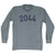 2044 Year Celebration Adult Tri-Blend Long Sleeve T-shirt - Athletic Grey