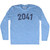 2041 Year Celebration Adult Tri-Blend Long Sleeve T-shirt - Athletic Blue