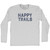Happy Trails Adult Cotton Long Sleeve T-shirt - Grey Heather