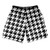 Black And White Houndstooth Athletic Running Fitness Exercise Shorts 7" Inseam Shorts Made In USA