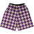 Purple Medium And Vegas Gold Houndstooth Basketball Practice Shorts Made In USA