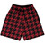 Red Cardinal And Black Houndstooth Basketball Practice Shorts Made In USA