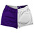 Purple Lakers And White Quad Color Shorty Short Gym Shorts 2.5" Inseam Made In USA
