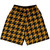 Orange Burnt And Black Houndstooth Basketball Practice Shorts Made In USA